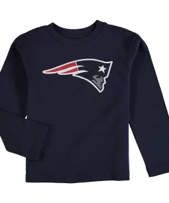 New England Patriots Preschool Team Logo Long Sleeve T-Shirt - Navy Blue
