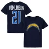 Youth LaDainian Tomlinson Navy San Diego Chargers Retired Player Distressed Current Logo Name & Number T-Shirt