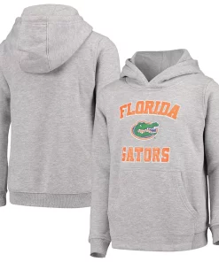 Alternative view of Youth Heathered Gray Florida Gators Big Bevel Pullover Hoodie