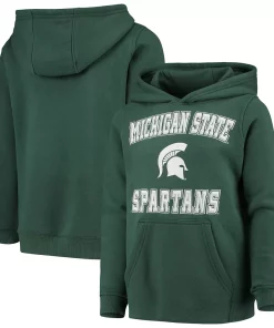 Youth Green Michigan State Spartans Big Bevel Pullover Hoodie -MLB Shop 4004815 ALT