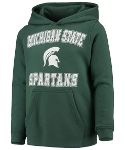 Youth Green Michigan State Spartans Big Bevel Pullover Hoodie -MLB Shop 4004815 ALT2