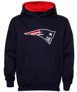 New England Patriots Preschool Fan Gear Primary Logo Pullover Hoodie - Navy Blue
