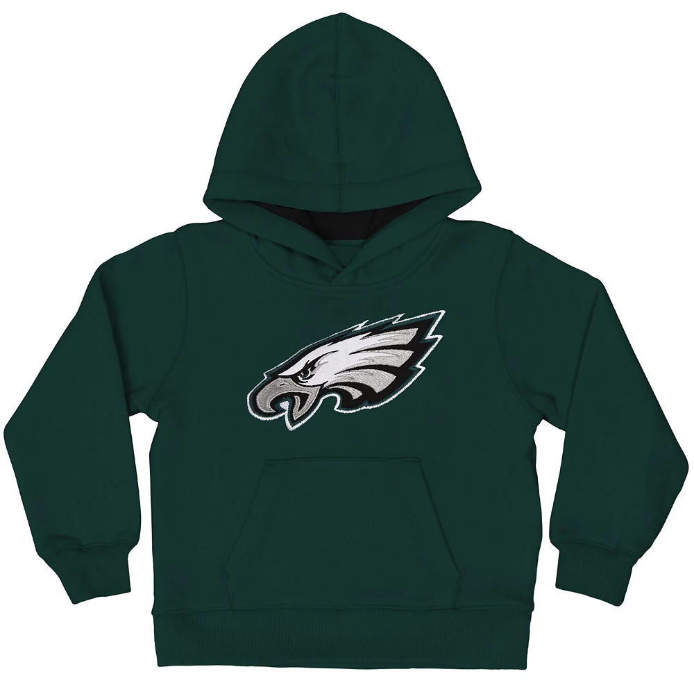 Philadelphia Eagles Toddler Fan Gear Primary Logo Pullover Hoodie - Midnight Green 1 Philadelphia Eagles Toddler Fan Gear Primary Logo Pullover Hoodie - Midnight Green