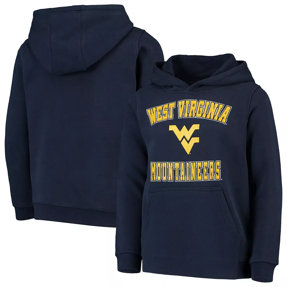 Youth Navy West Virginia Mountaineers Big Bevel Pullover Hoodie 2 Youth Navy West Virginia Mountaineers Big Bevel Pullover Hoodie - Image 2