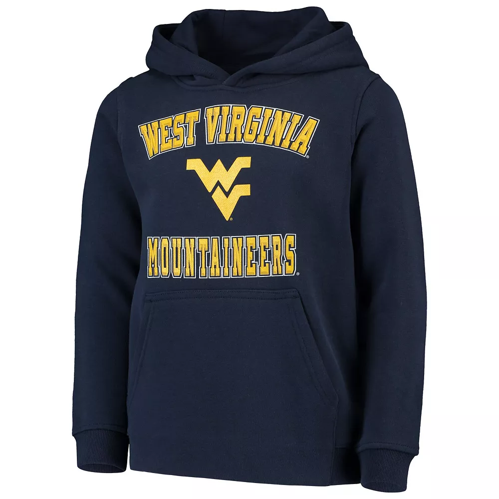 Youth Navy West Virginia Mountaineers Big Bevel Pullover Hoodie 3 Youth Navy West Virginia Mountaineers Big Bevel Pullover Hoodie - Image 3