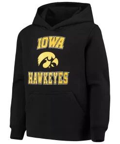 Youth Black Iowa Hawkeyes Big Bevel Pullover Hoodie -MLB Shop 4006007 ALT2