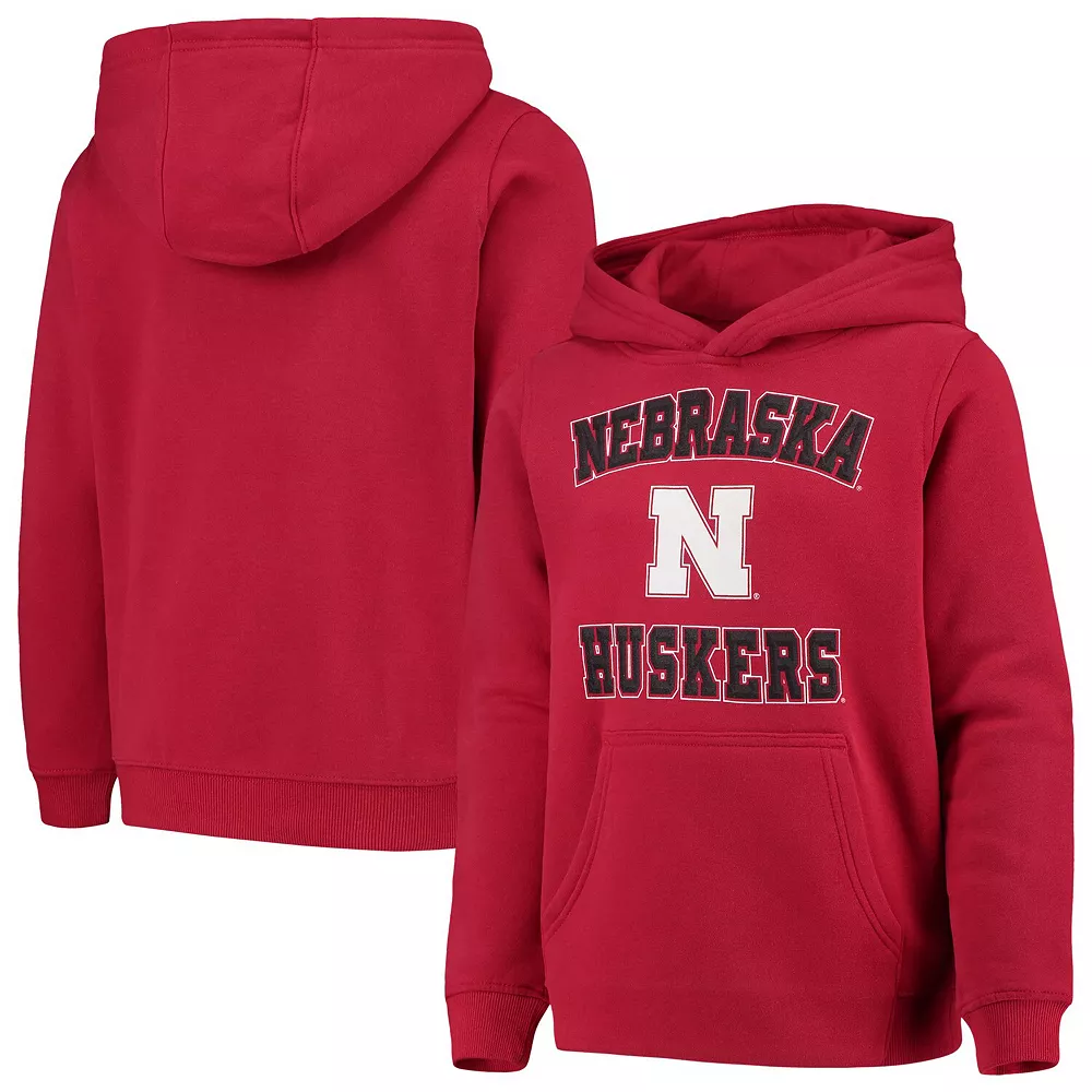 Youth Scarlet Nebraska Huskers Big Bevel Pullover Hoodie 2 Youth Scarlet Nebraska Huskers Big Bevel Pullover Hoodie - Image 2