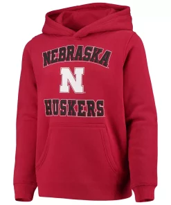 Youth Scarlet Nebraska Huskers Big Bevel Pullover Hoodie 5 Youth Scarlet Nebraska Huskers Big Bevel Pullover Hoodie -MLB Shop 4007625 ALT2