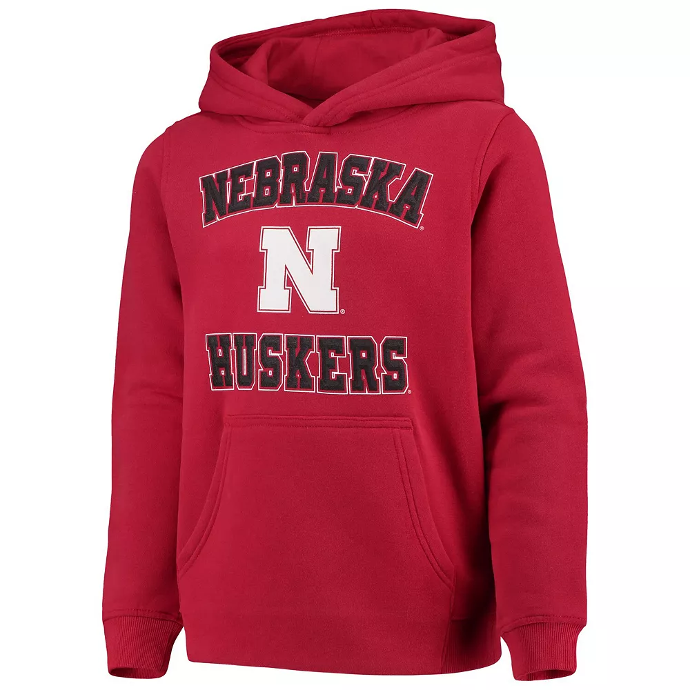 Youth Scarlet Nebraska Huskers Big Bevel Pullover Hoodie 3 Youth Scarlet Nebraska Huskers Big Bevel Pullover Hoodie - Image 3