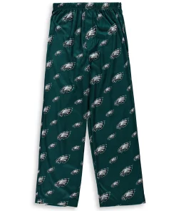 Philadelphia Eagles Youth All Over Print Lounge Pants - Midnight Green