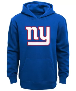 New York Giants Youth Primary Logo Team Color Fleece Pullover Hoodie - Royal Blue