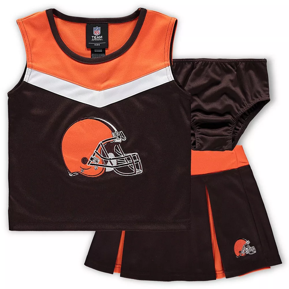 Girls Preschool Brown Cleveland Browns Two-Piece Spirit Cheer Cheerleader Set With Bloomers 2 Girls Preschool Brown Cleveland Browns Two-Piece Spirit Cheer Cheerleader Set With Bloomers - Image 2