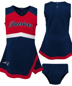 Girls Toddler Navy/Red New England Patriots Cheer Captain Jumper Dress