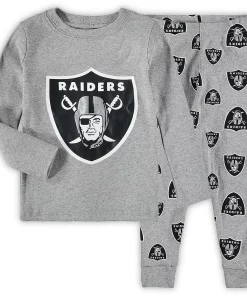 Toddler Heathered Gray Las Vegas Raiders Sleep Set