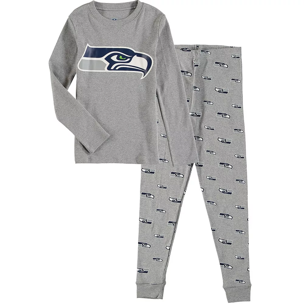 Youth Heathered Gray Seattle Seahawks Long Sleeve T-Shirt & Pants Sleep Set 1 Youth Heathered Gray Seattle Seahawks Long Sleeve T-Shirt & Pants Sleep Set