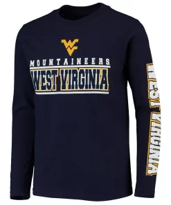 Youth Navy West Virginia Mountaineers Transition Two-Hit Long Sleeve T-Shirt 5 Youth Navy West Virginia Mountaineers Transition Two-Hit Long Sleeve T-Shirt -MLB Shop 4029379 ALT2