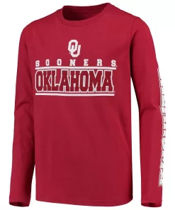 Youth Crimson Oklahoma Sooners Transition Two-Hit Long Sleeve T-Shirt 5 Youth Crimson Oklahoma Sooners Transition Two-Hit Long Sleeve T-Shirt -MLB Shop 4029442 ALT2