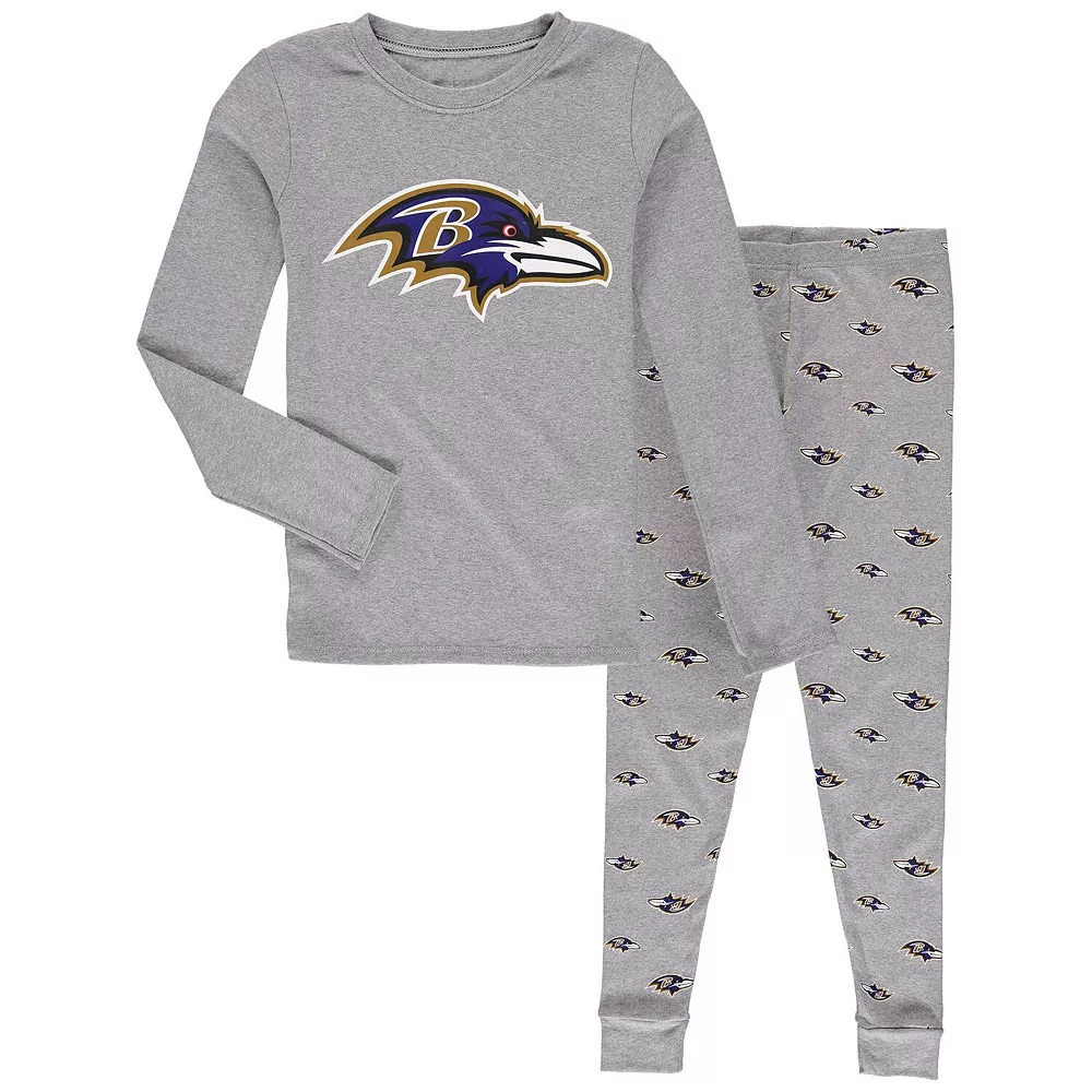 Preschool Heathered Gray Baltimore Ravens Long Sleeve T-Shirt & Pants Sleep Set 1 Preschool Heathered Gray Baltimore Ravens Long Sleeve T-Shirt & Pants Sleep Set