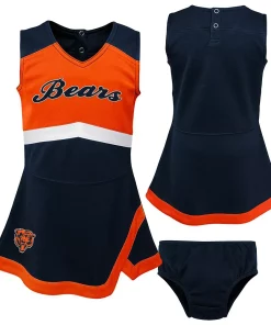 Girls Toddler Navy/Orange Chicago Bears Cheer Captain Jumper Dress