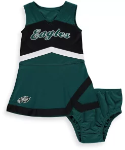 Girls Preschool Midnight Green/Black Philadelphia Eagles Cheer Captain Jumper Dress