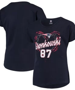 Girls Youth Rob Gronkowski Navy New England Patriots Sonic Heart Player Name & Number Dolman T-Shirt