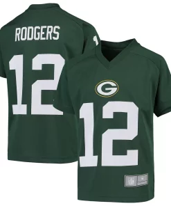 Youth Aaron Rodgers Green Green Bay Packers Performance Player Name & Number V-Neck Top -MLB Shop 4034847 ALT