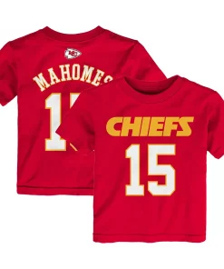 Preschool Patrick Mahomes Red Kansas City Chiefs Mainliner Name & Number T-Shirt