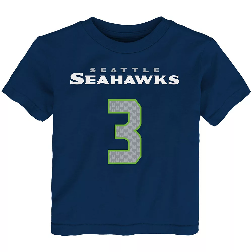 Preschool Russell Wilson College Navy Seattle Seahawks Mainliner Name & Number T-Shirt 3 Preschool Russell Wilson College Navy Seattle Seahawks Mainliner Name & Number T-Shirt - Image 3
