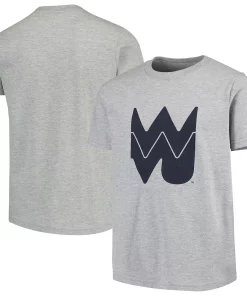 Youth Heathered Gray West Virginia Mountaineers Vault Logo Short Sleeve T-Shirt -MLB Shop 4036721 ALT