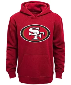 San Francisco 49ers Youth Primary Logo Team Color Fleece Pullover Hoodie - Scarlet
