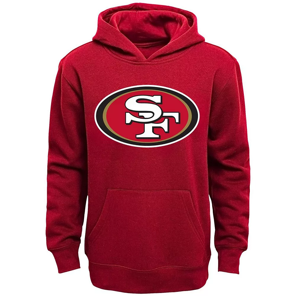 San Francisco 49ers Youth Primary Logo Team Color Fleece Pullover Hoodie - Scarlet 1 San Francisco 49ers Youth Primary Logo Team Color Fleece Pullover Hoodie - Scarlet
