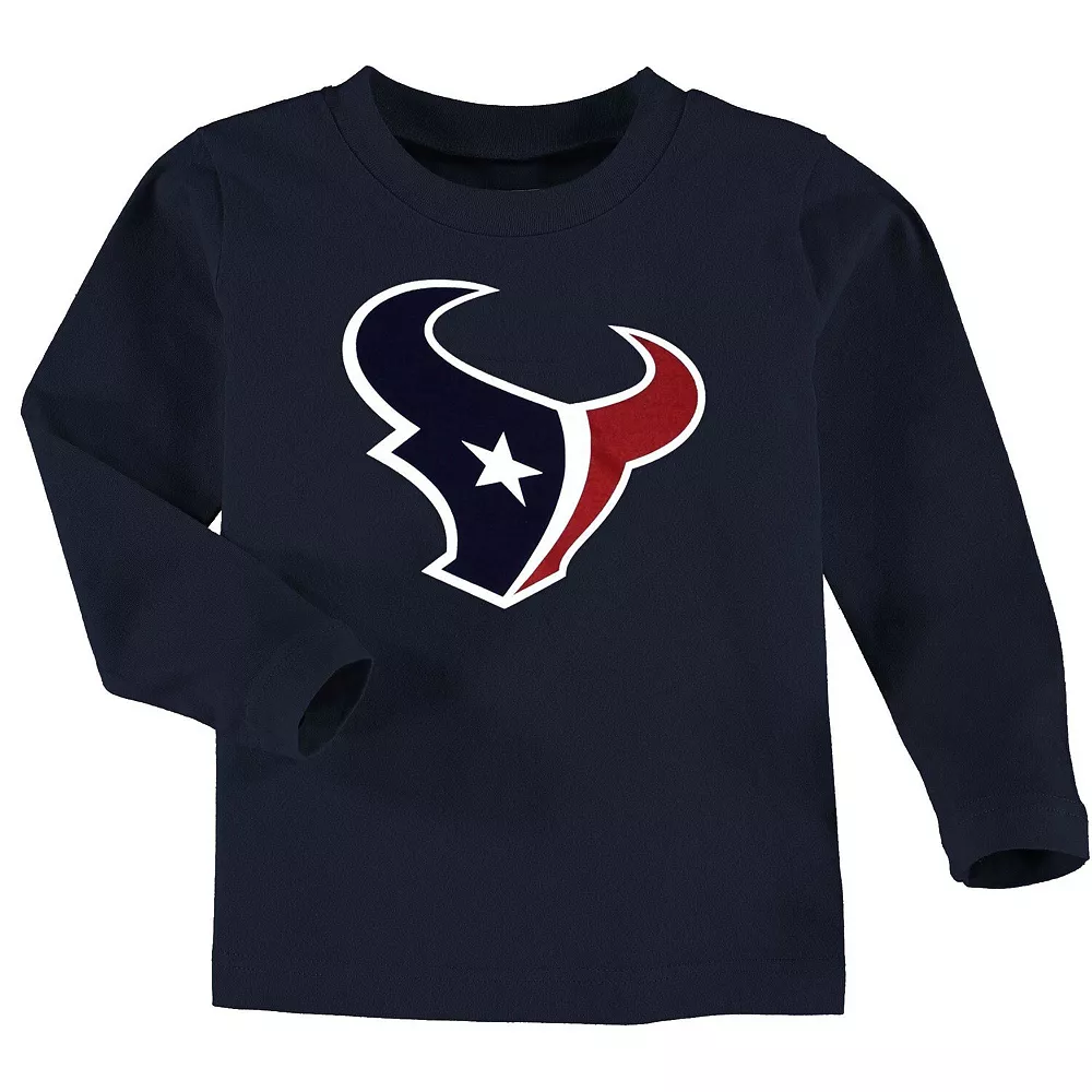Houston Texans Toddler Team Logo Long Sleeve T-Shirt - Navy Blue 1 Houston Texans Toddler Team Logo Long Sleeve T-Shirt - Navy Blue