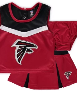 Girls Preschool Red Atlanta Falcons Two-Piece Spirit Cheer Cheerleader Set With Bloomers