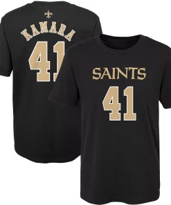 Preschool Alvin Kamara Black New Orleans Saints Mainliner Name & Number T-Shirt