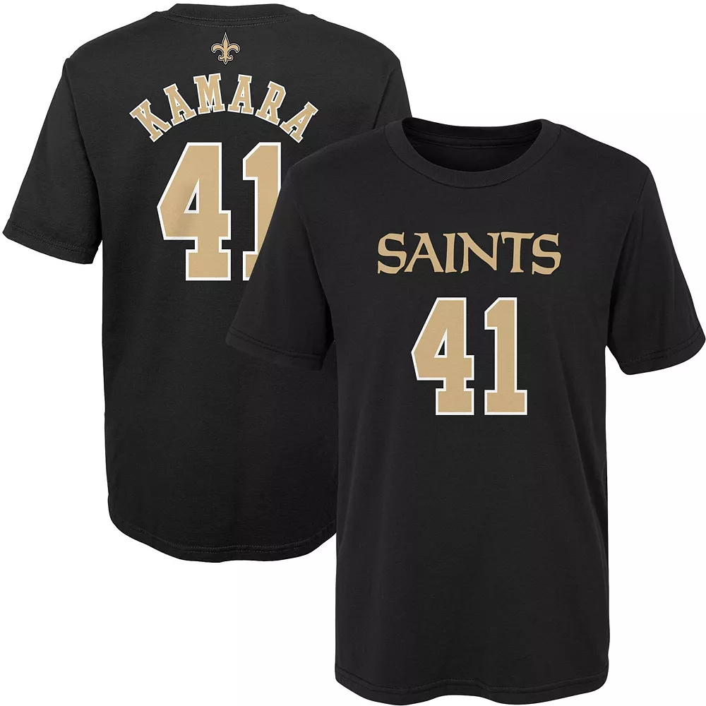Preschool Alvin Kamara Black New Orleans Saints Mainliner Name & Number T-Shirt 2 Preschool Alvin Kamara Black New Orleans Saints Mainliner Name & Number T-Shirt - Image 2