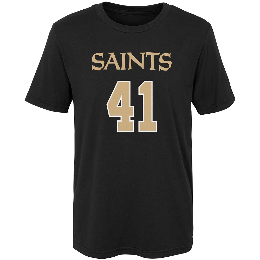 Preschool Alvin Kamara Black New Orleans Saints Mainliner Name & Number T-Shirt 3 Preschool Alvin Kamara Black New Orleans Saints Mainliner Name & Number T-Shirt - Image 3