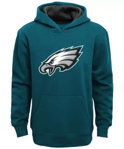 Youth Green Philadelphia Eagles Fan Gear Prime Pullover Hoodie