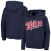 Youth Navy Minnesota Twins Team Color Wordmark Full-Zip Hoodie