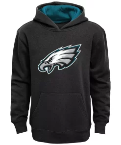 Youth Black Philadelphia Eagles Fan Gear Prime Pullover Hoodie -MLB Shop 4043307 ALT