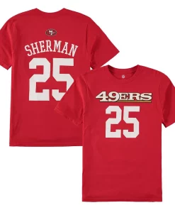 Youth Richard Sherman Scarlet San Francisco 49ers Mainliner Player Name & Number T-Shirt