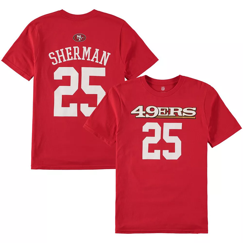 Youth Richard Sherman Scarlet San Francisco 49ers Mainliner Player Name & Number T-Shirt 2 Youth Richard Sherman Scarlet San Francisco 49ers Mainliner Player Name & Number T-Shirt - Image 2