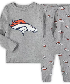 Toddler Heathered Gray Denver Broncos Sleep Set