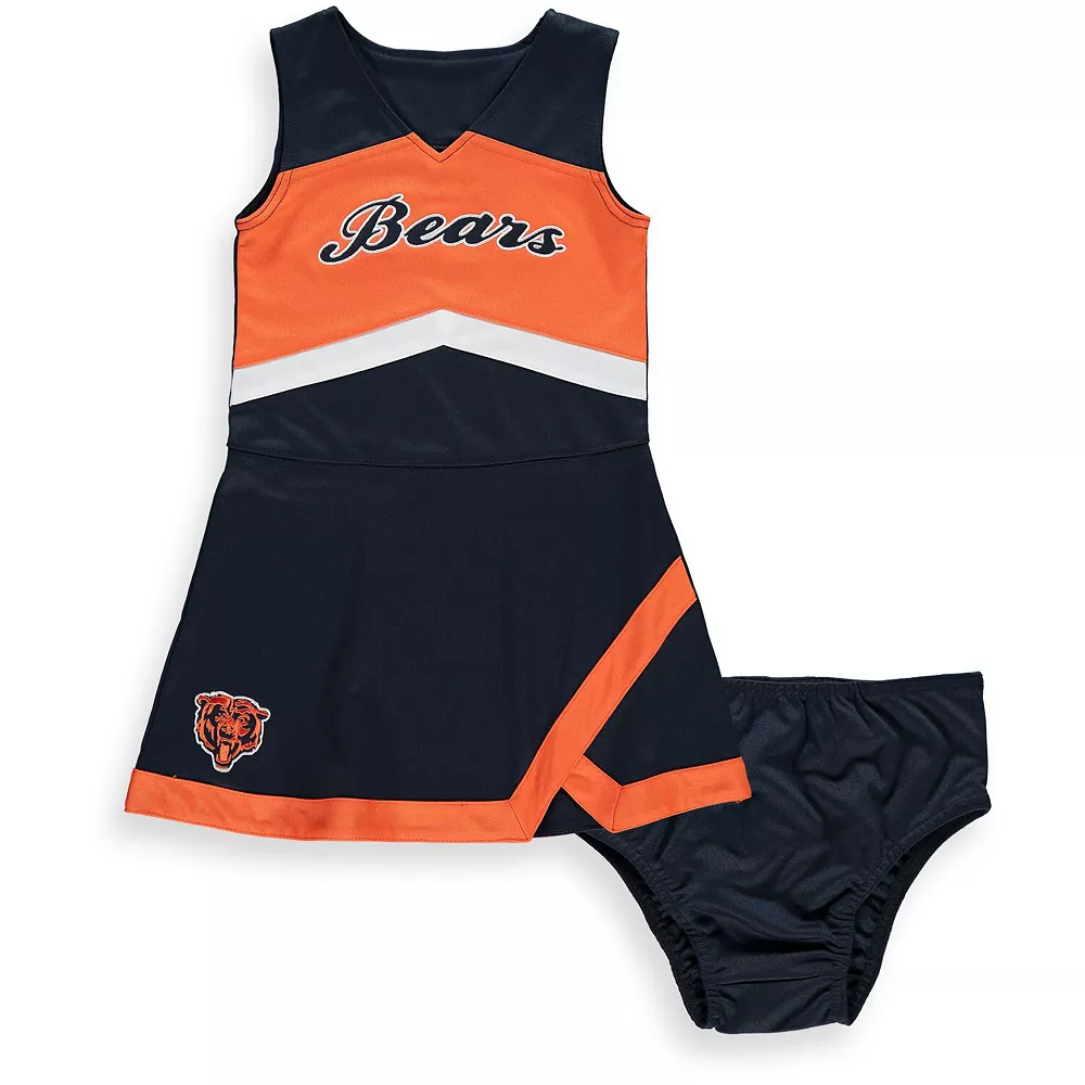 Girls Preschool Navy/Orange Chicago Bears Cheer Captain Jumper Dress 1 Girls Preschool Navy/Orange Chicago Bears Cheer Captain Jumper Dress
