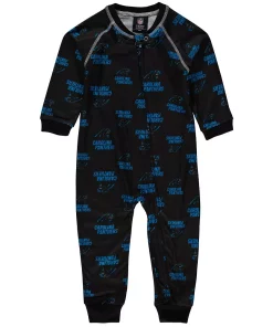 Toddler Black Carolina Panthers Piped Raglan Full-Zip Jumper