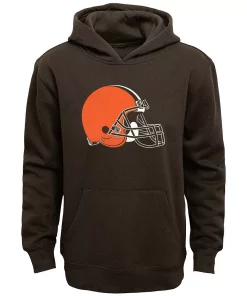 Youth Brown Cleveland Browns Team Logo Pullover Hoodie