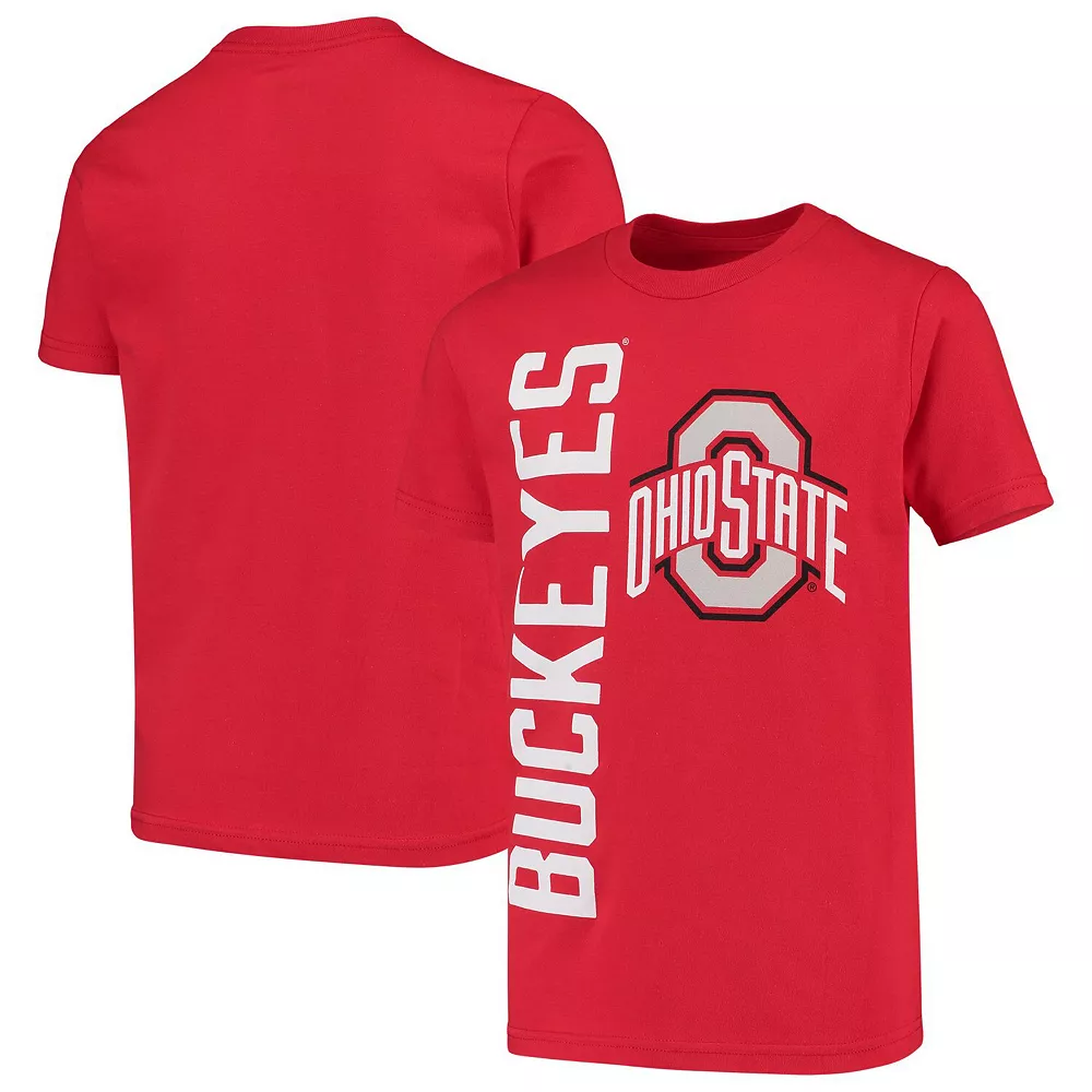 Youth Scarlet Ohio State Buckeyes Vertical Leap T-Shirt 2 Youth Scarlet Ohio State Buckeyes Vertical Leap T-Shirt - Image 2