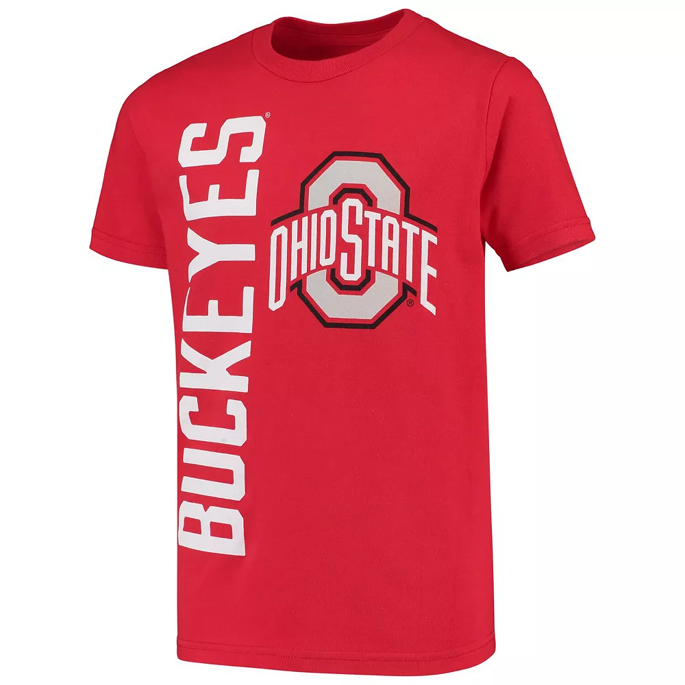 Youth Scarlet Ohio State Buckeyes Vertical Leap T-Shirt 3 Youth Scarlet Ohio State Buckeyes Vertical Leap T-Shirt - Image 3