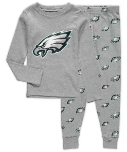 Toddler Heathered Gray Philadelphia Eagles Sleep Set