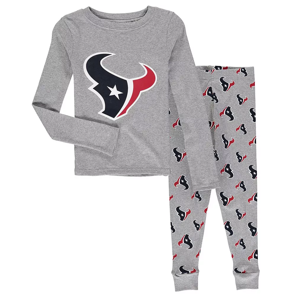 Preschool Heathered Gray Houston Texans Long Sleeve T-Shirt & Pants Sleep Set 1 Preschool Heathered Gray Houston Texans Long Sleeve T-Shirt & Pants Sleep Set