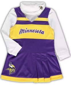Girls Toddler Purple/Gold Minnesota Vikings Cheer Captain Jumper Dress -MLB Shop 4053724 ALT